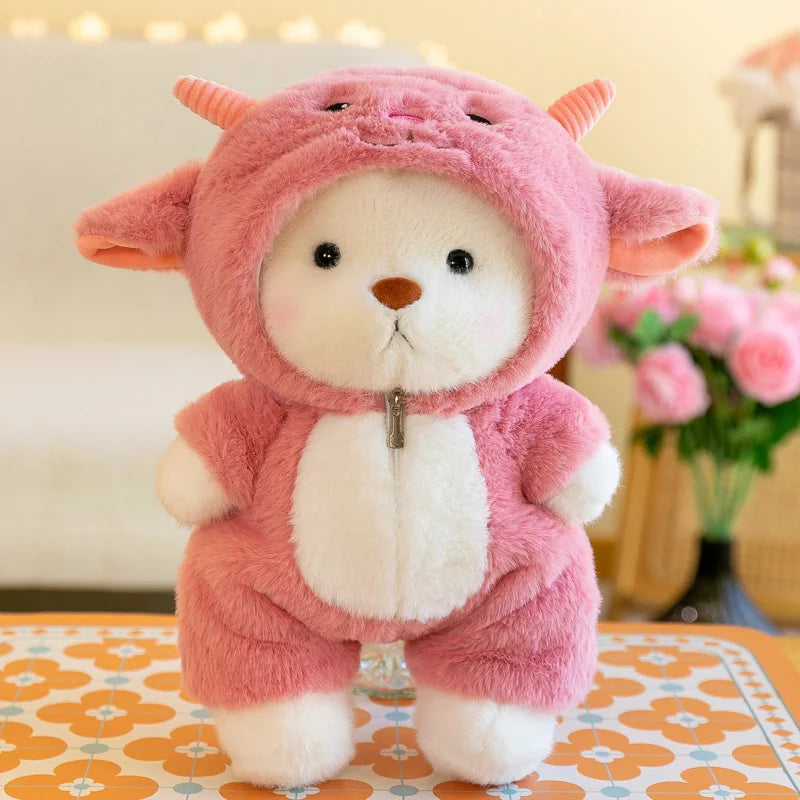 Kawaii soft Plush stuffed Teddy Bear doll Wearing Suit Birthday Gifts for Boy or Girl