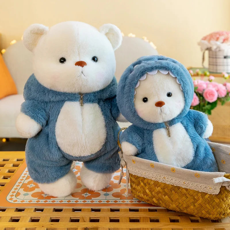 Kawaii soft Plush stuffed Teddy Bear doll Wearing Suit Birthday Gifts for Boy or Girl